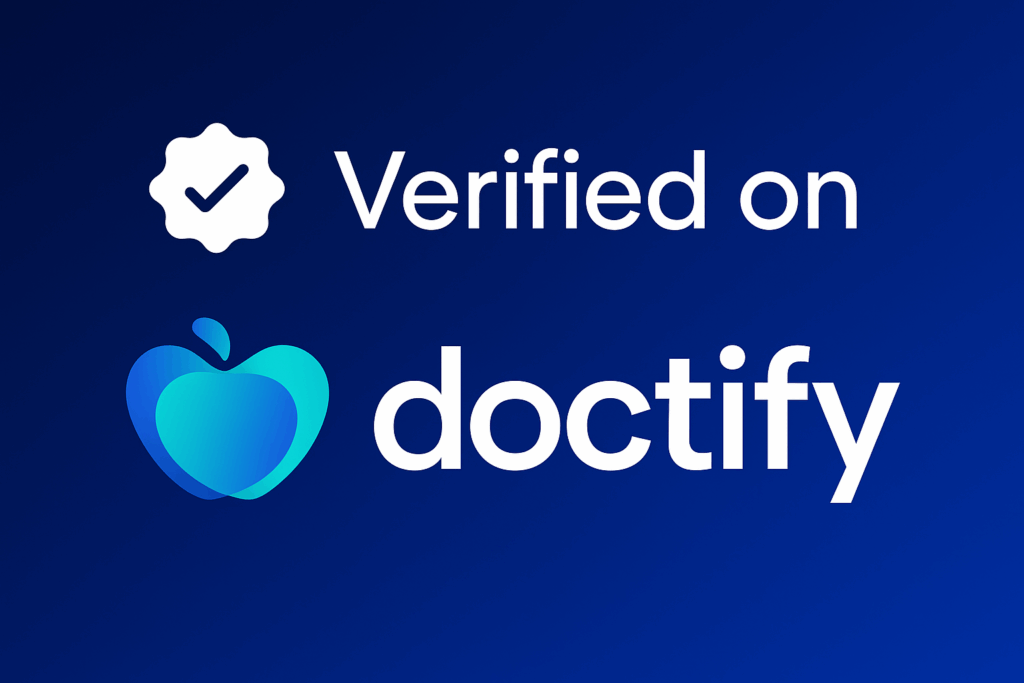 Verified badge from Doctify, indicating trusted healthcare provider status.
