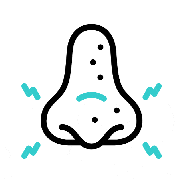 An image of a nose marked with a blue line, suggesting a medical assessment by an ENT specialist in Dubai.